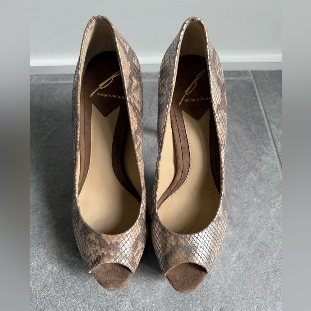 Brian Atwood Snakeskin Platform Heels - Never Worn